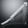 Industrial Conveyor Belt Equipment With Inclined Metal Frame For Material Transportation