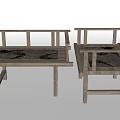 Two Leisure Chairs With Wooden Frame And Woven Seat For Relaxation