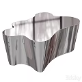 Modern Elegant Dining Table Decor With Silver Metal Wavy Edge Containers