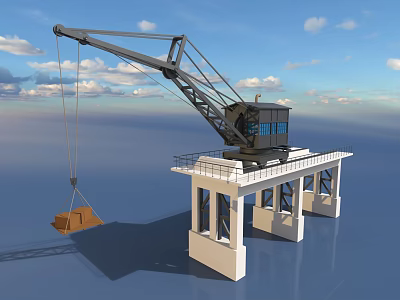 Modern Crane Dock Crane 3d model