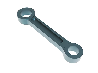 Mechanical Linkage Metal Component With Two Circular Holes And Elongated Body 3d model