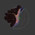 Coastal City Aerial Planning With Night View Illumination And Mountain Backdrop