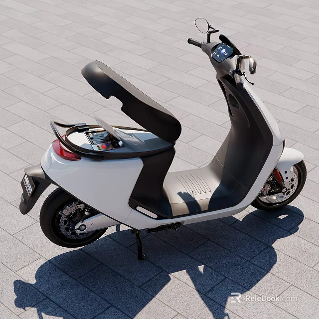 White And Black Electric Scooter Modern Daily Electrical Appliance For Urban Use 3d model 