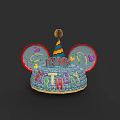 Colorful Mickey Mouse Ears Birthday Hat With Its My Birthday Text And Balloon Patterns