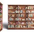 Study Bookcase Library Bookshelf Collection Large Bookcase 3d model