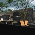 Elegant Modern Entrance Gate Design With Lush Landscaping Curved Driveway And Architectural Details
