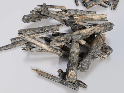 Natural Split Firewood Logs Stacked for Fireplace Use with Rough Texture and Natural Grain 3d model