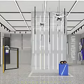Modern Clothing Store Interior With Glass Display Racks Mannequins And Lighting Fixtures