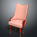 Pink Wingback Accent Chair With Upholstered Seat And Wooden Frame Design Details