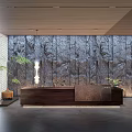 Modern Front Desk Reception 3d model