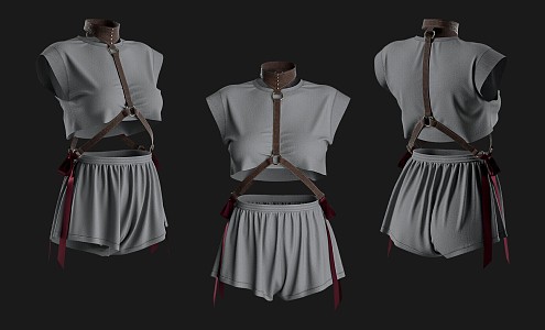 Women's Clothes Girls Women's Clothes Clothing dress Skirt Belt Strap 3d model