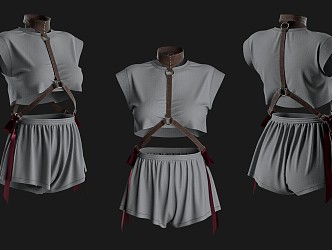 Women's Clothes Girls Women's Clothes Clothing dress Skirt Belt Strap 3d model