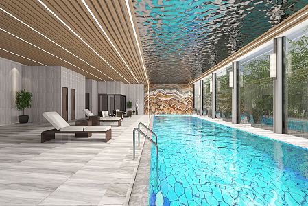 modern swimming pool 3d model