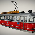 Vintage Red Tram With Manns Scotch Whisky Sign and Number 1432 Exterior