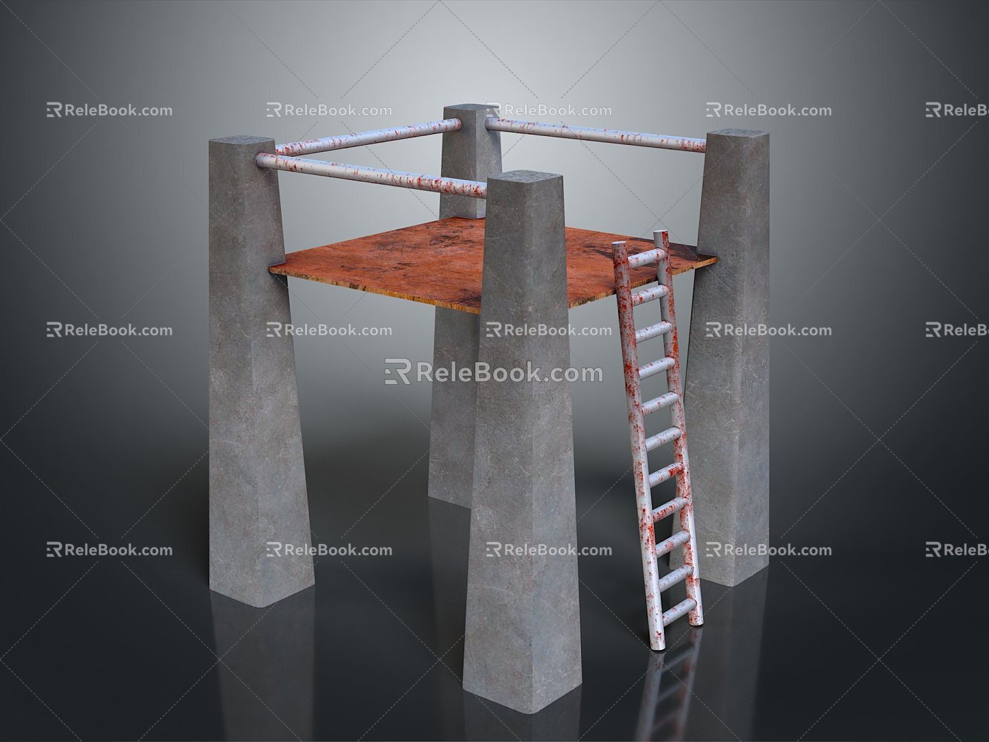 Iron frame large iron frame factory industrial iron frame iron ladder rigid ladder work frame rigid scaffold 3d model