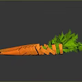 Fresh Carrots Whole and Sliced with Green Tops Arranged on Dark Background