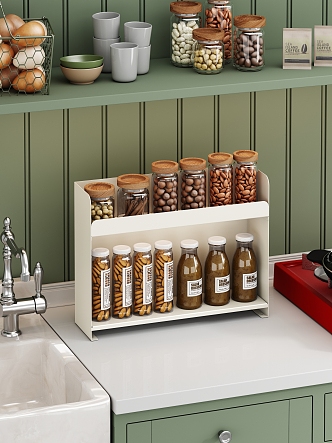 Kitchen seasoning bottle rack 3d model