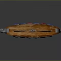 Detailed Wooden Viking Ship With Tan Sails Dragon Head Prow And Colorful Hull Decorations