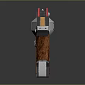 UNIGUN Futuristic Weapon With Metal Body Wooden Grip And Warning Sign Design Features