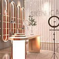 Modern Luxury Live Stream Room With Elegant Display Shelves And Decor