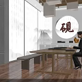 Modern Specialty Store Interior With Display Shelves Counter Lighting And Wooden Flooring