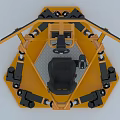 Modern game machine six cylinder dynamic car driving simulator 3d model