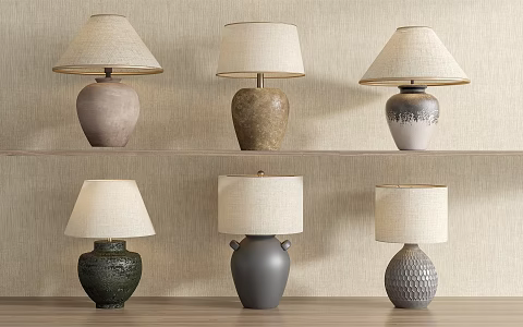Chinese Table Lamp New Chinese Table Lamp Song's Aesthetic Table Lamp Decorative Table Lamp Bedroom Study Table Lamp 3d model