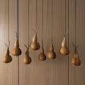 Unique Shaped Wooden Pendant Lights With Organic Designs Hanging On Wooden Wall