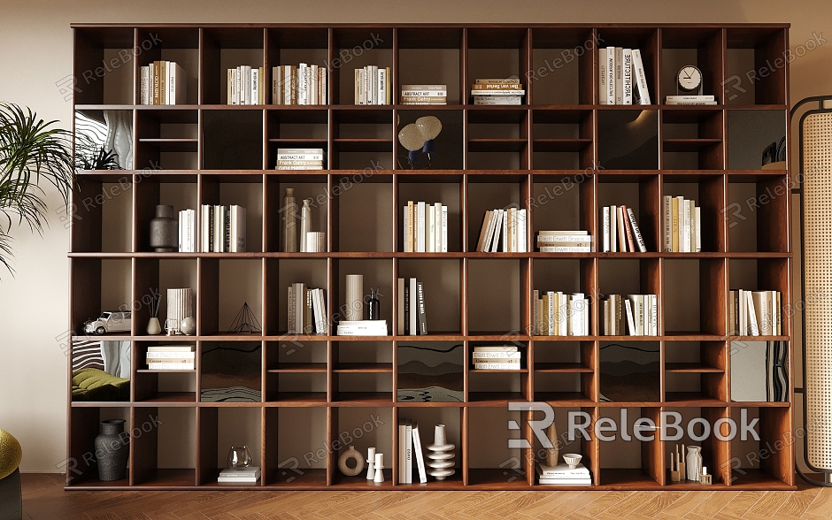 Middle Style Bookcase Books Books model