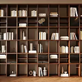 Middle Style Bookcase Books 3d model