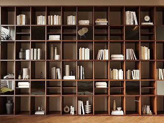 Middle Style Bookcase Books 3d model