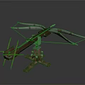Ancient Ballista Weapon With Wooden Structure Multiple Arms And Green Base Design