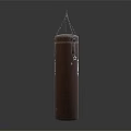 Durable Brown Leather Boxing Bags For Training Hanging With Chains 3d model