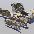 Natural Rock Mountain Cliff Formation With Layered Texture And Vegetation Cover