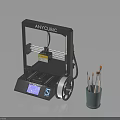 ANYCUBIC Desktop 3D Printer With LCD Display And Brushes Accessories Set 3d model
