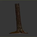 Natural Wooden Tree Trunk Decor With Stone Base And Green Moss Texture