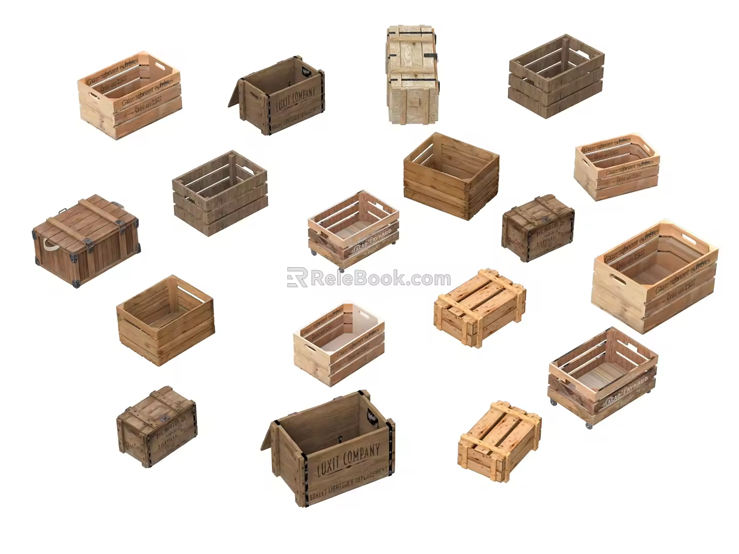 Luggage Modern Wooden Box Express Box Storage Box Toolbox Package Box Beer Box Outdoor Box 3d model