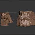 Detailed Rock Formation Model Featuring Connecting Bridge And Cave Structures