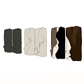 Abstract Painting With Flowing Wavy Textures In Brown Black And White Tones
