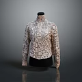 Elegant Detailed Lace Top Fashion Design On Black Mannequin Background