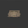 Ancient Chamber Interior With Stone Sarcophagus Wooden Statues And Carved Benches