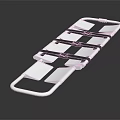 Folding Metal Frame Furniture With White Black Striped Structure And Stable Portable Design