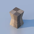 Modern Wooden Stool With Geometric Spliced Structure And Natural Wood Grain Design