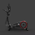 Black Elliptical Trainer For Home Fitness With Red Wheel Accents And Smooth Motion