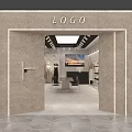 Stylish Clothing Store Open Entrance Featuring Fashion Displays And Wall Art