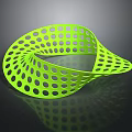 Vibrant Green Spiral Shaped Furniture Piece With Perforated Round Holes Design