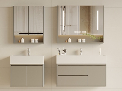 modern sink bathroom cabinet 3d model