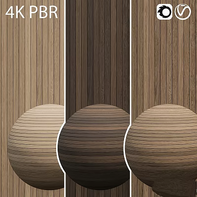 Wood Grain Texture Samples With Decorative Balls In Different Natural Tones 3d model