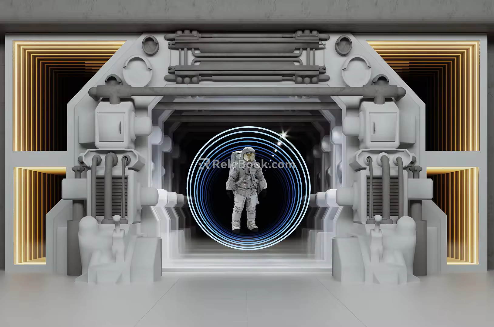 modern abyss mirror space capsule abyss mirror 3d model