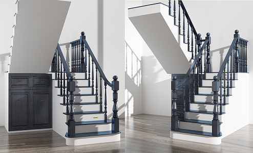 Jane European Stair Combination 3d model